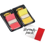 15623-PACK 2 DISPENSADORES X 50 MARCADORES INDEX 25,4X43,2MM COLORES ROJO/AMARILLO 680-RY2 POST-IT 7000052571