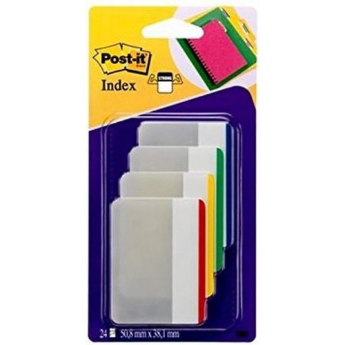 15628-BLISTER DISPENSADOR 24 MARCADORES INDEX RIGIDO PLANO 51X38MM VERDE/AZUL/AMARILLO/ROJO 686F-1 POST-IT 7000029877