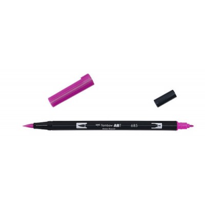 ROTULADOR DOBLE PUNTA PINCEL DUAL BRUSH 685 COLOR DEEP MAGENTA TOMBOW ABT 685