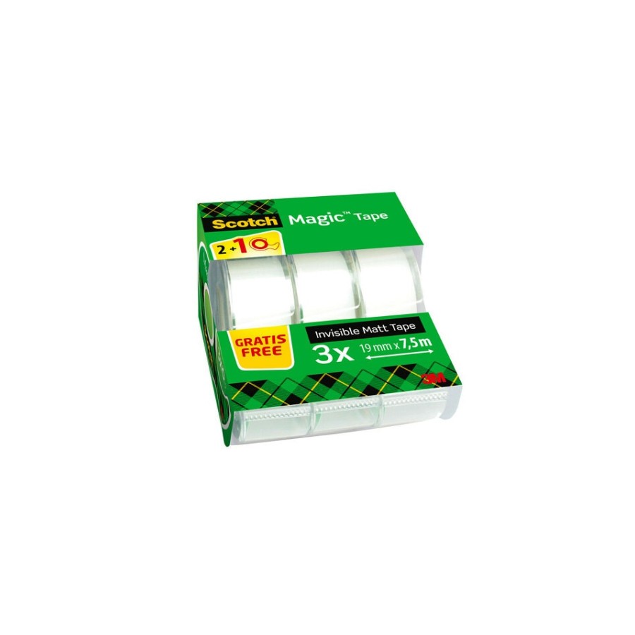 15637-PACK 2+1 ROLLOS CINTA INVISIBLE 19MM X 7,5M MAGICCON DISPENSADOR 8-1975C3 SCOTH 7100088375 15637-PACK 2+1 ROLLOS CINTA INVISIBLE 19MM X 7,5M MAGICCON DISPENSADOR 8-1975C3 SCOTH 7100088375