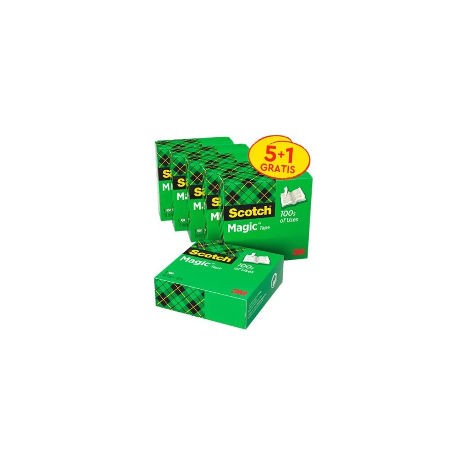 15643-PACK 5+1 ROLLOS CINTA INVISIBLE 19MM X 33M MAGIC810P5+1 SCOTH 7100054673 15643-PACK 5+1 ROLLOS CINTA INVISIBLE 19MM X 33M MAGIC810P5+1 SCOTH 7100054673