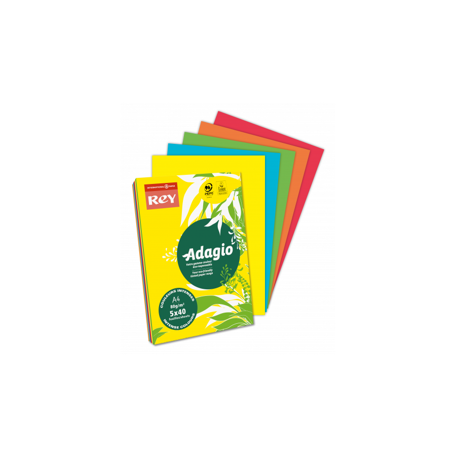 1565-PAQUETE 500H PAPEL 80GR A4 VERDE INTENSO ADAGIO 40002492