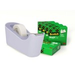 15658-PACK DISPENSADOR PORTARROLLOS C18 COLOR LAVANDA + 6 ROLLOS CINTA INVISIBLE 19MM X 33M MAGIC C18-L6 SCOTH 710018040