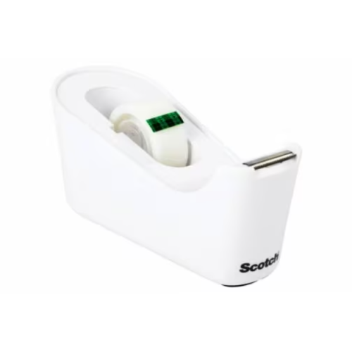 15663-DISPENSADOR PORTARROLLOS C18 DE SOBREMESA COLOR BLANCO CON ROLLO CINTA INVISIBLE 19MM X 33M MAGIC C18-W SCOTH 7012