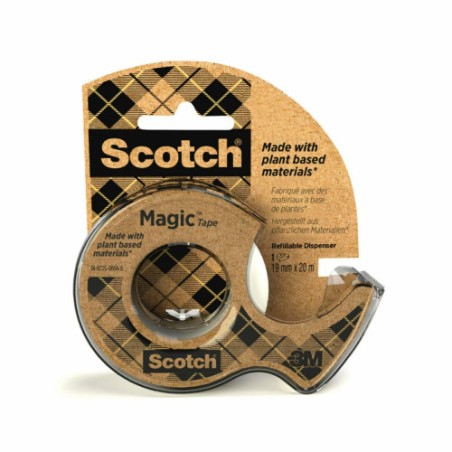 15668-ROLLO CINTA INVISIBLE 19MM X 20M MAGICDE ORIGEN VEGETAL CON DISPENSADOR RECICLADO 9-1920D SCOTH 7100082821