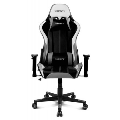 DRIFT DR175 Silla para videojuegos universal Asiento acolchado Negro Gris Blanco