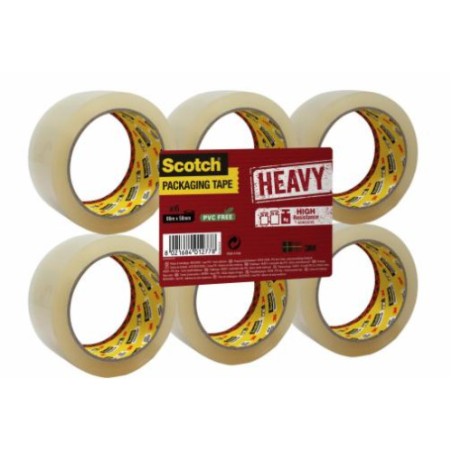 15690-PACK 6 CINTAS DE EMBALAJE TRANSPARENTE 50MM X 66M HV.5066.F6.T SCOTH 7100303340