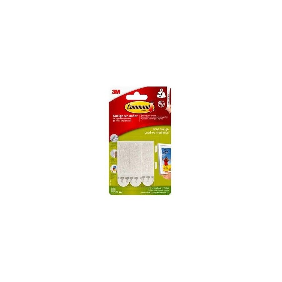 15709-BLISTER TIRAS ADHESIVAS MEDIANAS PARA CUADROS HASTA 5,4KG COMMAND 17201 3M 7100127044 15709-BLISTER TIRAS ADHESIVAS MEDIANAS PARA CUADROS HASTA 5,4KG COMMAND 17201 3M 7100127044