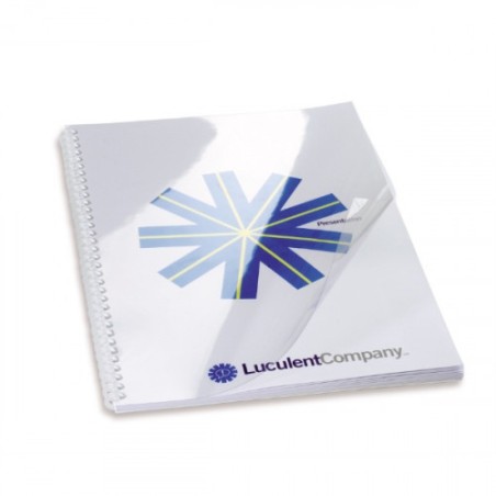 1582-CAJA DE 100 CUBIERTAS PVC TRANSPARENTE FORMATO A4 DE 180 MICRAS CRISTAL GBC CE011880E