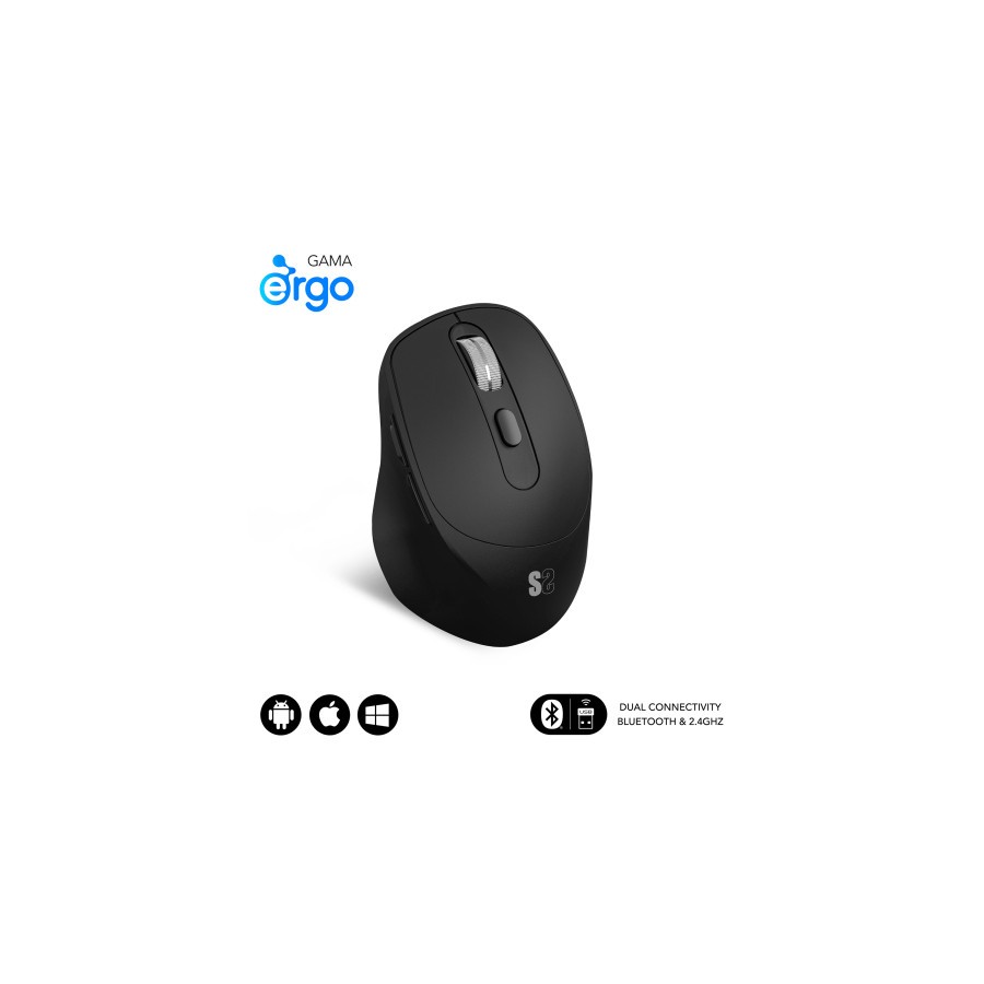 16092-SUBBLIM Raton CURVE ERGO DUAL MOUSE BATTERY BLACK 16092-SUBBLIM Raton CURVE ERGO DUAL MOUSE BATTERY BLACK