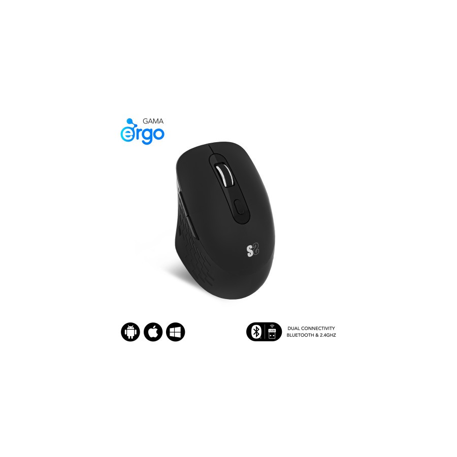 16096-SUBBLIM Raton CURVE ERGO DUAL MOUSE BATTERY BLACK 16096-SUBBLIM Raton CURVE ERGO DUAL MOUSE BATTERY BLACK
