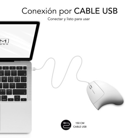 16103-SUBBLIM Raton GLIDE VERTICAL ERGO WIRED MOUSE WHITE