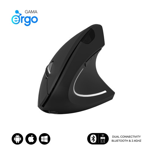 16104-SUBBLIM Raton GLIDE VERTICAL ERGO DUAL MOUSE BATTERY BLACK