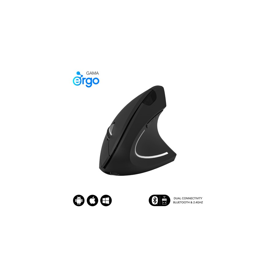 16104-SUBBLIM Raton GLIDE VERTICAL ERGO DUAL MOUSE BATTERY BLACK 16104-SUBBLIM Raton GLIDE VERTICAL ERGO DUAL MOUSE BATTERY BLACK