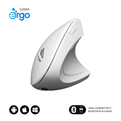16106-SUBBLIM Raton GLIDE VERTICAL ERGO DUAL MOUSE BATTERY WHITE
