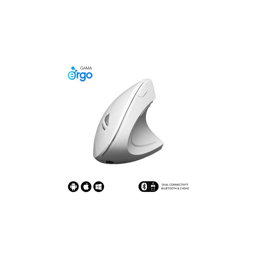 16106-SUBBLIM Raton GLIDE VERTICAL ERGO DUAL MOUSE BATTERY WHITE 16106-SUBBLIM Raton GLIDE VERTICAL ERGO DUAL MOUSE BATTERY WHITE