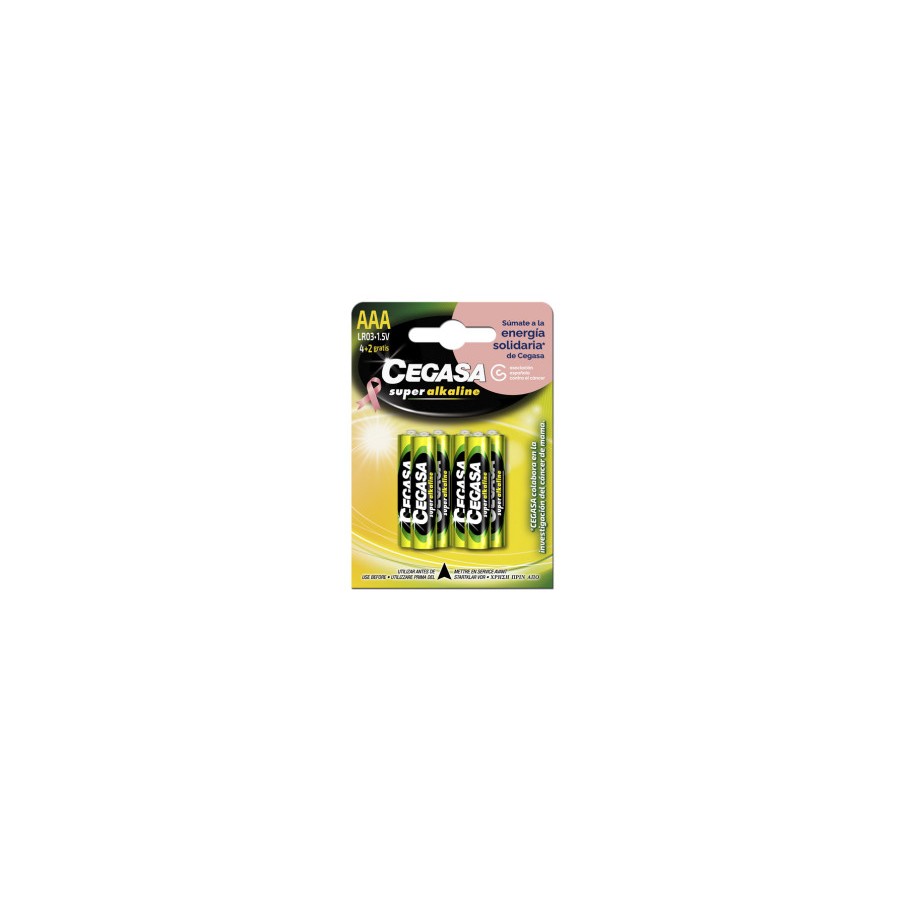 16305-BLISTER 4+2 PILAS SUPER ALKALINAS LR03 - E92 (AAA) CANCER MAMA CEGASA 329057 16305-BLISTER 4+2 PILAS SUPER ALKALINAS LR03 - E92 (AAA) CANCER MAMA CEGASA 329057