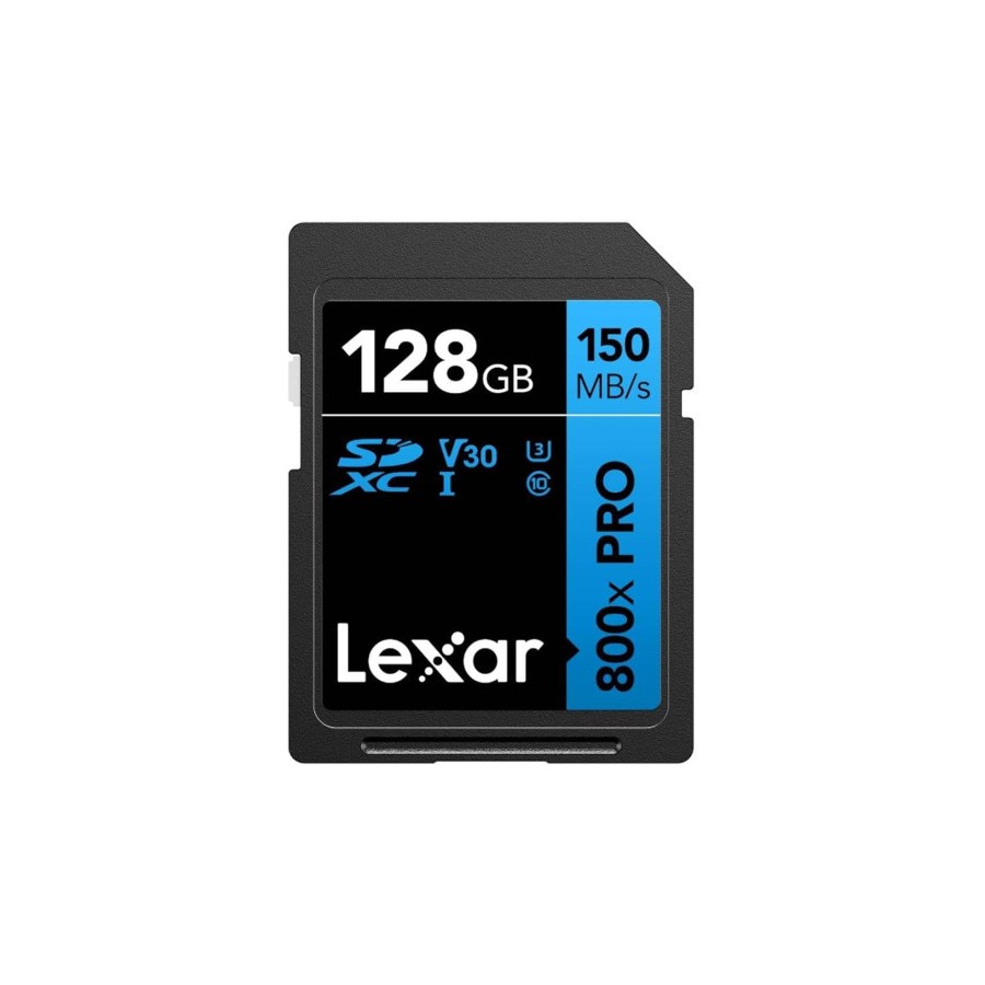 16321-LEXAR 128GB PROFESSIONAL 800X PRO SDXC UHS-I CARDS, UP TO 150MB/S READ 45MB/S WRITE C10 V30 U3 16321-LEXAR 128GB PROFESSIONAL 800X PRO SDXC UHS-I CARDS, UP TO 150MB/S READ 45MB/S WRITE C10 V30 U3