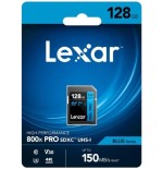 16322-LEXAR 128GB PROFESSIONAL 800X PRO SDXC UHS-I CARDS,  UP TO 150MB/S READ 45MB/S WRITE C10 V30 U3