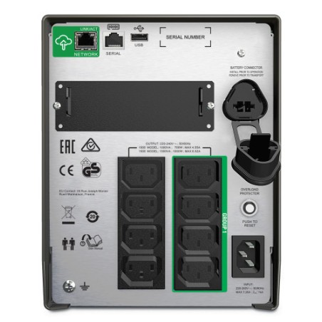 16656-APC SMT1000IC sistema de alimentacion ininterrumpida (UPS) Linea interactiva 1 kVA 700 W 8 salidas AC
