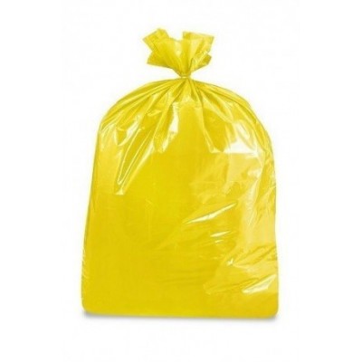 CAJA 30 ROLLOS DE 10 BOLSAS DE BASURA FUERTES 85X105 AMARILLO FORTPLAS BB418