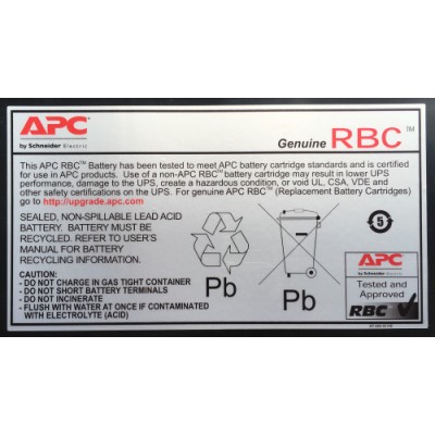 APC RBC7 bateria para sistema ups Sealed Lead Acid VRLA 24 V