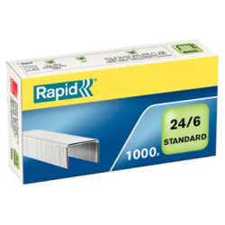 1684-CAJA DE 1000 GRAPAS TIPO 22/6 - 24/6 GALVANIZADAS PARA GRAPADORAS DE SOBREMESA/OFICINA RAPID 24855600