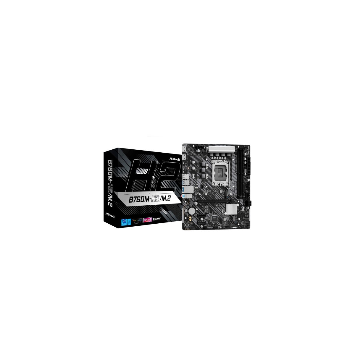 PLACA ASROCK B760M H2 M2INTEL1700B7602DDR596GBHDMIDP4SATA2M25USB 321USB CGBLANMATX