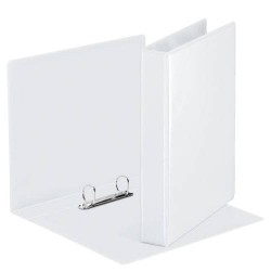1709-CARPETA PERSONALIZABLE PVC 2 BOLSILLOS ANILLAS 2-16 MM. FORMATO A4 COLOR BLANCO ESSELTE 49720