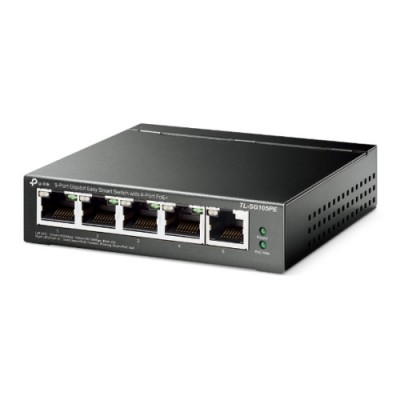 TP Link TL SG105PE switch Gestionado L2 Gigabit Ethernet 10 100 1000 Energia sobre Ethernet PoE Negro