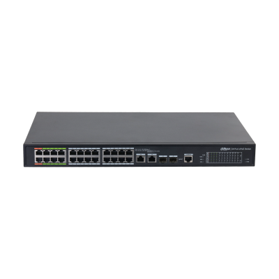 DH LR2226 24ET 360 V2 DAHUA SWITCH L2 EPOE GESTIONABLE 24 PUERTOS 10 100 8 EPOE EOC 16 POE 2 UPLINK COMBO GIGABIT SFP