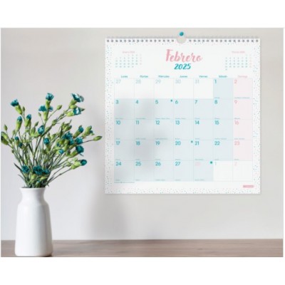 CALENDARIO 2025 PARED TRENDY CHIC ESCRIBIR 300X300MM TURQUESA FINOCAM 787005825