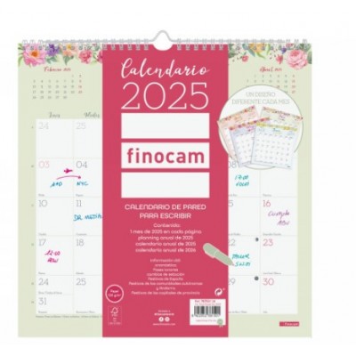 CALENDARIO 2025 PARED TRENDY DESIGN ESCRIBIR 300x300MM FINOCAM 787530125