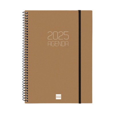 AGENDA 2025 BASIC OPAQUE E10 155X212MM SEMANA VISTA HORIZONTAL MARRON FINOCAM 742764025