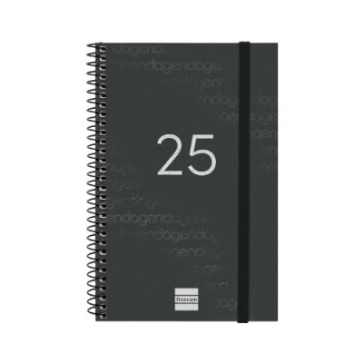 AGENDA 2025 BASIC YEAR E5 117X181MM SEMANA VISTA HORIZONTAL NEGRO FINOCAM 741446025