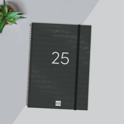 AGENDA 2025 BASIC YEAR E40 210X297MM SEMANA VISTA HORIZONTAL NEGRO FINOCAM 741466025