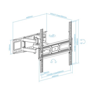 TooQ Soporte de pared para pantallas 32 70