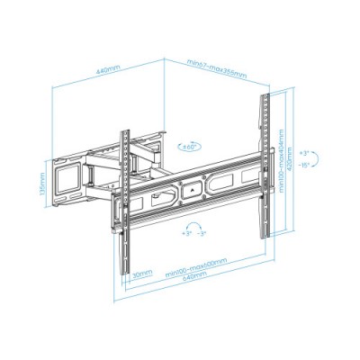 TooQ Soporte de pared para pantallas 37 80