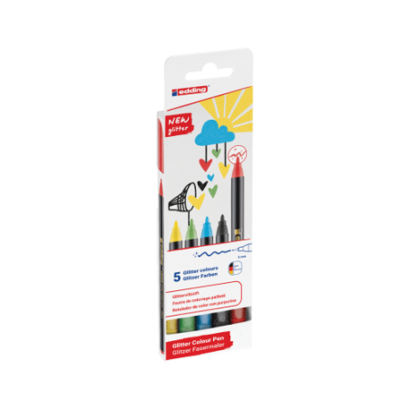 17243-Edding 4-1200-5-3 rotulador Aqua, Negro, Verde claro, Rojo, Amarillo 1 pieza(s)