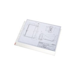1726-BOLSA 10 FUNDAS MULTITALADRO APERTURA SUPERIOR FORMATO A3 APAISADO 80 MICRAS PP TRANSPARENTE ESSELTE 47182