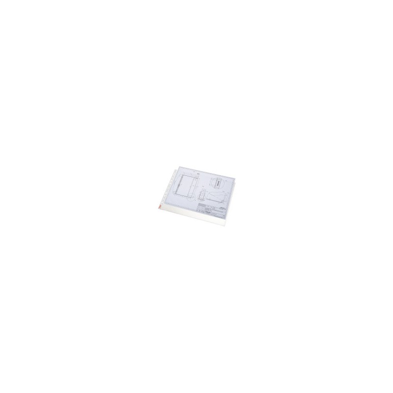1726-BOLSA 10 FUNDAS MULTITALADRO APERTURA SUPERIOR FORMATO A3 APAISADO 80 MICRAS PP TRANSPARENTE ESSELTE 47182
