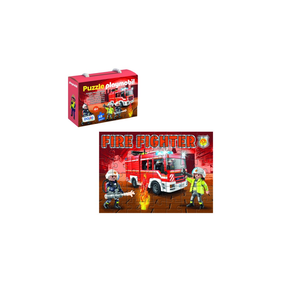 17284-CAJA DE PUZZLE - 48 PIEZAS - PLAYMOBIL - MODELO FIRE FIGHTER DOHE 65013 17284-CAJA DE PUZZLE - 48 PIEZAS - PLAYMOBIL - MODELO FIRE FIGHTER DOHE 65013
