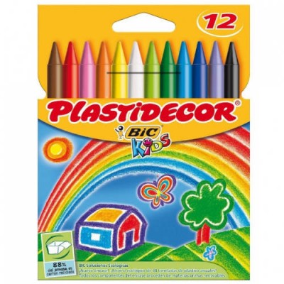 ESTUCHE 12 CERAS DE COLOR QUE NO ENSUCIAN PLASTIDECOR 8757702