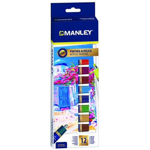 17343-ESTUCHE PINTURA ACRILICA 12 X 12ML MANLEY MDV00012