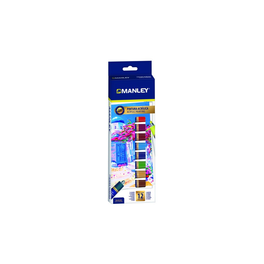 17343-ESTUCHE PINTURA ACRILICA 12 X 12ML MANLEY MDV00012
