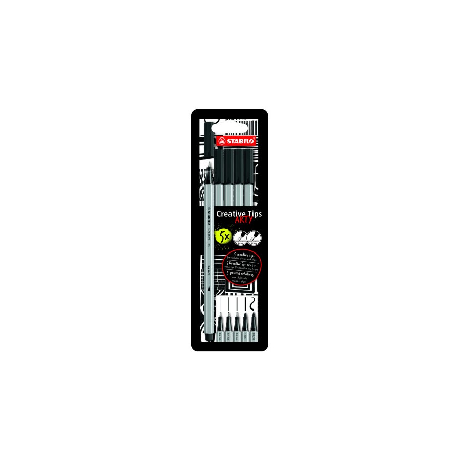 17348-ESTUCHE ROTULADORES CREATIVE TIPS ARTY CON 5 PUNTAS DIFERENTES EN COLOR NEGRO STABILO 89/5-1-20 17348-ESTUCHE ROTULADORES CREATIVE TIPS ARTY CON 5 PUNTAS DIFERENTES EN COLOR NEGRO STABILO 89/5-1-20