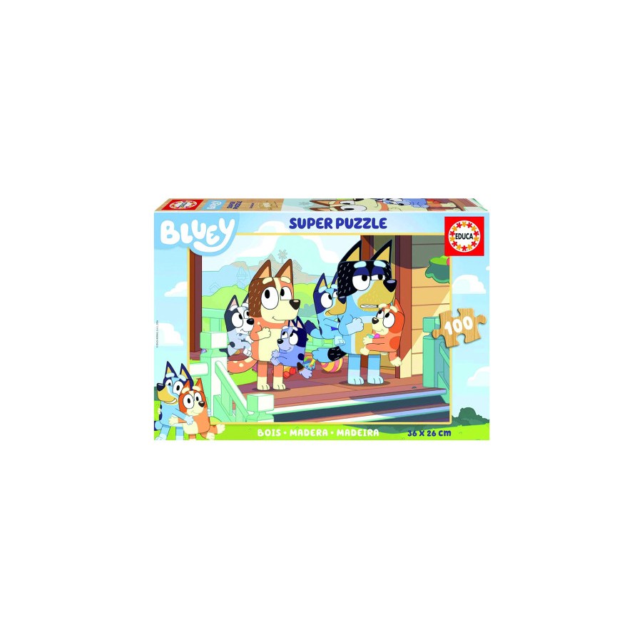 17384-CAJA PUZZLE MADERA BLUEY 100 PIEZAS  EDUCA BORRAS 19967 EDUCA 19967