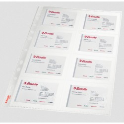 1740-BOLSA 10 FUNDAS TARJETAS VISITAS MULTITALADRO PVC FORMATO A4 110 MICRAS ESSELTE 78930