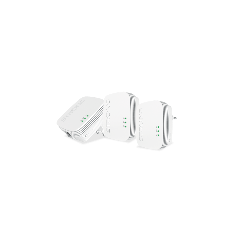 17482-Strong Powerline 600 Triple Pack Mini 600 Mbit/s Ethernet Blanco 3 pieza(s)