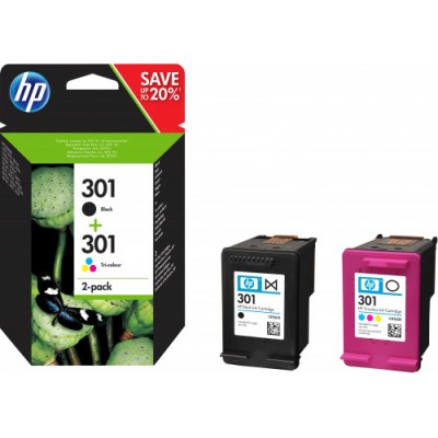 TINTA HP NEGRO HP301 PACK NEGRO TRICOLOR N9J72AE